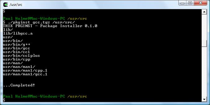 pkginst 0.1.0 WIN/CYGWIN Screenshot